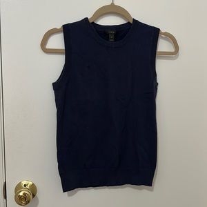 J. Crew navy blue high neck cotton tank